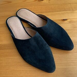 Madewell Remi Mule Slip On Black Suede Leather Size 7